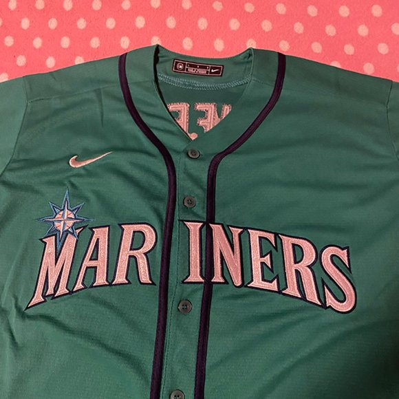 Ken Griffey Jr Baseball Jersey 24# Seattle Mariners Jersey Nike MLB Green - Picture 3 of 10